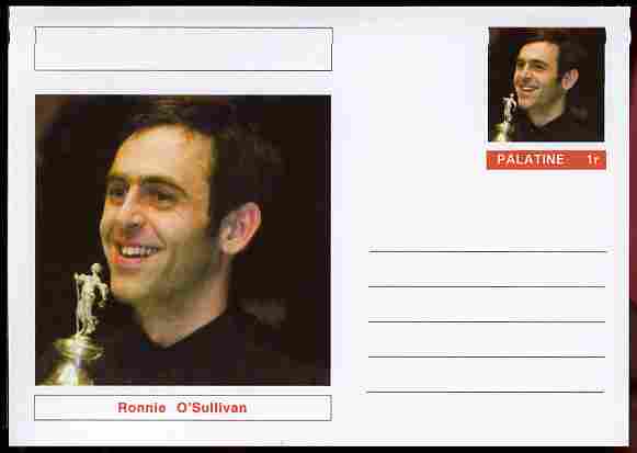 Palatine (Fantasy) Personalities - Ronnie O'Sullivan (snooker) postal stationery card unused and fine