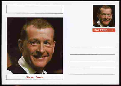 Palatine (Fantasy) Personalities - Steve Davis (snooker) postal stationery card unused and fine