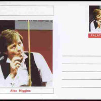 Palatine (Fantasy) Personalities - Alex Higgins (snooker) postal stationery card unused and fine