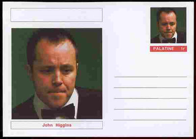 Palatine (Fantasy) Personalities - John Higgins (snooker) postal stationery card unused and fine