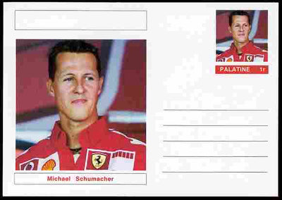 Palatine (Fantasy) Personalities - Michael Schumacher (F1 driver) postal stationery card unused and fine