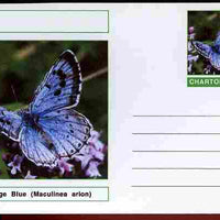 Chartonia (Fantasy) Butterflies - Large Blue (Maculinea arion) postal stationery card unused and fine