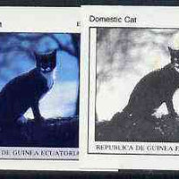 Equatorial Guinea 1976 Cats EK3 (Domestic Cat) set of 4 imperf progressive proofs on ungummed paper comprising 1, 2, 3 and all 4 colours (as Mi 798)