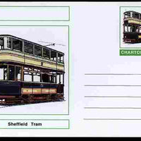 Chartonia (Fantasy) Buses & Trams - Sheffield Tram postal stationery card unused and fine