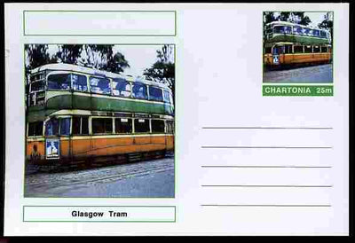 Chartonia (Fantasy) Buses & Trams - Glasgow Tram postal stationery card unused and fine
