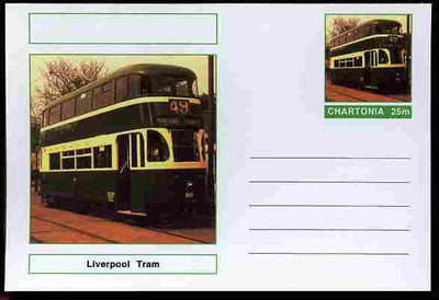 Chartonia (Fantasy) Buses & Trams - Liverpool Tram postal stationery card unused and fine
