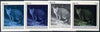 Equatorial Guinea 1976 Cats EK8 (Wild Cat) set of 4 imperf progressive proofs on ungummed paper comprising 1, 2, 3 and all 4 colours (as Mi 800)