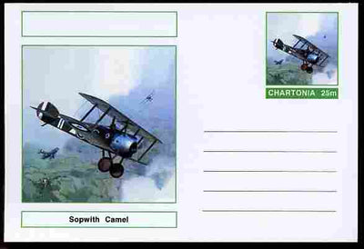 Chartonia (Fantasy) Aircraft - Sopwith Camel postal stationery card unused and fine