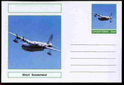 Chartonia (Fantasy) Aircraft - Short Sunderland postal stationery card unused and fine