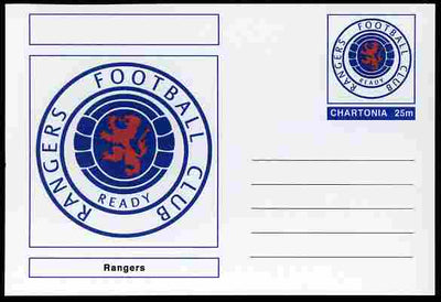 Chartonia (Fantasy) Football Club Badges - Rangers postal stationery card unused and fine