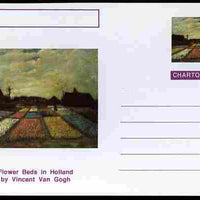 Chartonia (Fantasy) Famous Paintings - Flower Beds in Holland by Vincent Van Gogh postal stationery card unused and fine