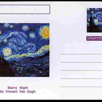 Chartonia (Fantasy) Famous Paintings - Starry Night by Vincent Van Gogh postal stationery card unused and fine