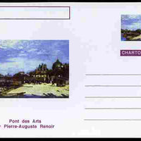 Chartonia (Fantasy) Famous Paintings - Pont des Arts by Pierre-Auguste Renoir postal stationery card unused and fine