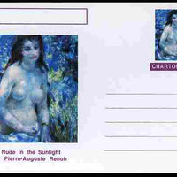 Chartonia (Fantasy) Famous Paintings - Nude in the Sunlight by Pierre-Auguste Renoir postal stationery card unused and fine