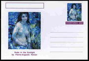 Chartonia (Fantasy) Famous Paintings - Nude in the Sunlight by Pierre-Auguste Renoir postal stationery card unused and fine
