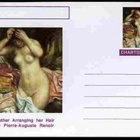 Chartonia (Fantasy) Famous Paintings - Bather Arranging her Hair by Pierre-Auguste Renoir postal stationery card unused and fine