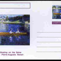 Chartonia (Fantasy) Famous Paintings - Boating on the Seine by Pierre-Auguste Renoir postal stationery card unused and fine