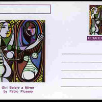 Chartonia (Fantasy) Famous Paintings - Girl Before a Mirror by Pablo Picasso postal stationery card unused and fine