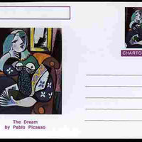 Chartonia (Fantasy) Famous Paintings - The Dream by Pablo Picasso postal stationery card unused and fine