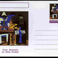Chartonia (Fantasy) Famous Paintings - Three Musicians by Pablo Picasso postal stationery card unused and fine
