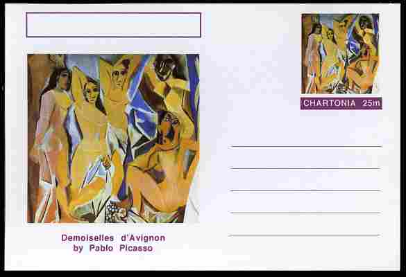 Chartonia (Fantasy) Famous Paintings - Demoiselles d'Avignon by Pablo Picasso postal stationery card unused and fine