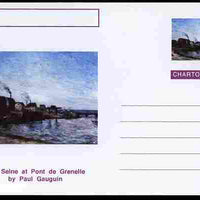 Chartonia (Fantasy) Famous Paintings - The Seine at Pont de Grenelle by Paul Gauguin postal stationery card unused and fine