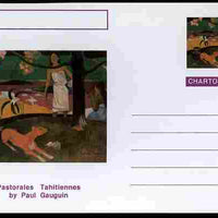 Chartonia (Fantasy) Famous Paintings - Pastorales Tahitiennes by Paul Gauguin postal stationery card unused and fine