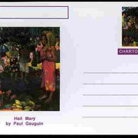 Chartonia (Fantasy) Famous Paintings - Hail Mary by Paul Gauguin postal stationery card unused and fine