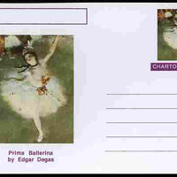 Chartonia (Fantasy) Famous Paintings - Prima Ballerina by Edgar Degas postal stationery card unused and fine