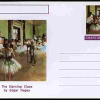Chartonia (Fantasy) Famous Paintings - The Dancing Class by Edgar Degas postal stationery card unused and fine