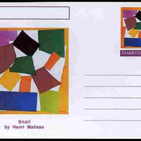 Chartonia (Fantasy) Famous Paintings - Snail by Henri Matisse postal stationery card unused and fine