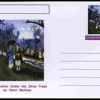 Chartonia (Fantasy) Famous Paintings - Conversation under the Olive Trees by Henri Matisse postal stationery card unused and fine