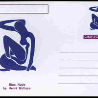 Chartonia (Fantasy) Famous Paintings - Blue Nude by Henri Matisse postal stationery card unused and fine