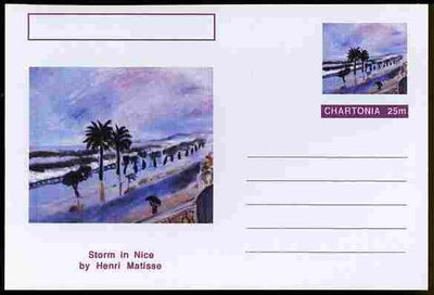 Chartonia (Fantasy) Famous Paintings - Storm in Nice by Henri Matisse postal stationery card unused and fine