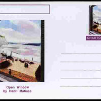 Chartonia (Fantasy) Famous Paintings - Open Window by Henri Matisse postal stationery card unused and fine