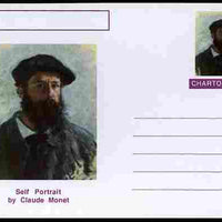 Chartonia (Fantasy) Famous Paintings - Self Portrait by Claude Monet postal stationery card unused and fine