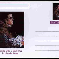 Chartonia (Fantasy) Famous Paintings - Camille with a small Dog by Claude Monet postal stationery card unused and fine