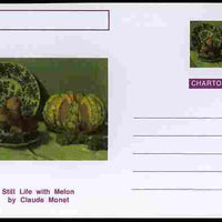 Chartonia (Fantasy) Famous Paintings - Still Life with Melon by Claude Monet postal stationery card unused and fine