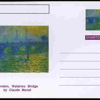 Chartonia (Fantasy) Famous Paintings - London, Waterloo Bridge by Claude Monet postal stationery card unused and fine