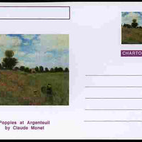 Chartonia (Fantasy) Famous Paintings - Poppies at Argentauil by Claude Monet postal stationery card unused and fine