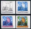 Equatorial Guinea 1977 Birds EK50 (Robin) set of 4 imperf progressive proofs on ungummed paper comprising 1, 2, 3 and all 4 colours (as Mi 1210)