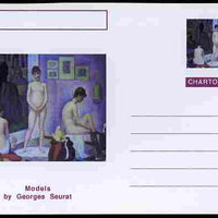 Chartonia (Fantasy) Famous Paintings - Models by Georges Seurat postal stationery card unused and fine