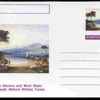 Chartonia (Fantasy) Famous Paintings - Lake Geneva and Mont Blanc by Joseph Mallord William Turner postal stationery card unused and fine