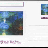 Chartonia (Fantasy) Famous Paintings - Shields on the River Tyne by Joseph Mallord William Turner postal stationery card unused and fine