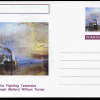 Chartonia (Fantasy) Famous Paintings - The Fighting Temeraire by Joseph Mallord William Turner postal stationery card unused and fine