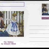 Chartonia (Fantasy) Famous Paintings - The Railway by Edouard Manet postal stationery card unused and fine