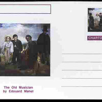 Chartonia (Fantasy) Famous Paintings - The Old Musician by Edouard Manet postal stationery card unused and fine