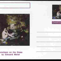 Chartonia (Fantasy) Famous Paintings - Luncheon on the Grass by Edouard Manet postal stationery card unused and fine