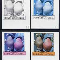 Equatorial Guinea 1977 Birds EK200 (Bull Finch) set of 4 imperf progressive proofs on ungummed paper comprising 1, 2, 3 and all 4 colours (as Mi 1212)