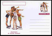 Chartonia (Fantasy) Famous Paintings - Basketball by Norman Rockwell postal stationery card unused and fine